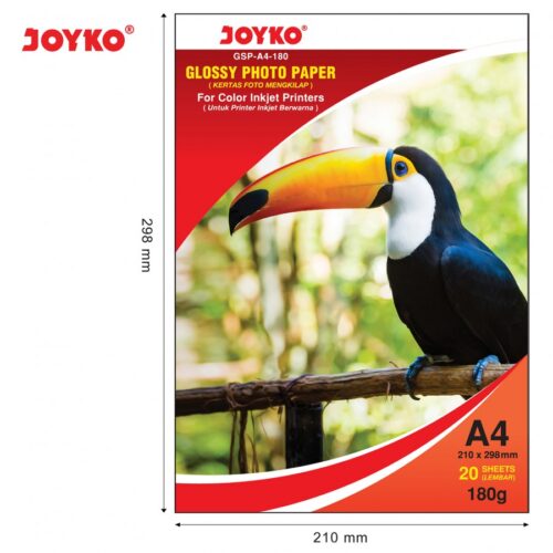 Glossy Photo Paper Paper JOYKO A4 180gr – Pack